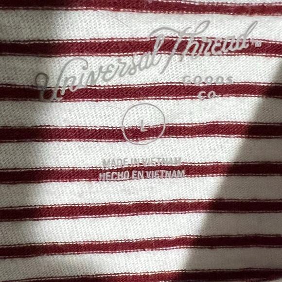 Universal Thread Mock Neck Sleeveless Striped Tank Top Large Burgundy - Picture 4 of 6